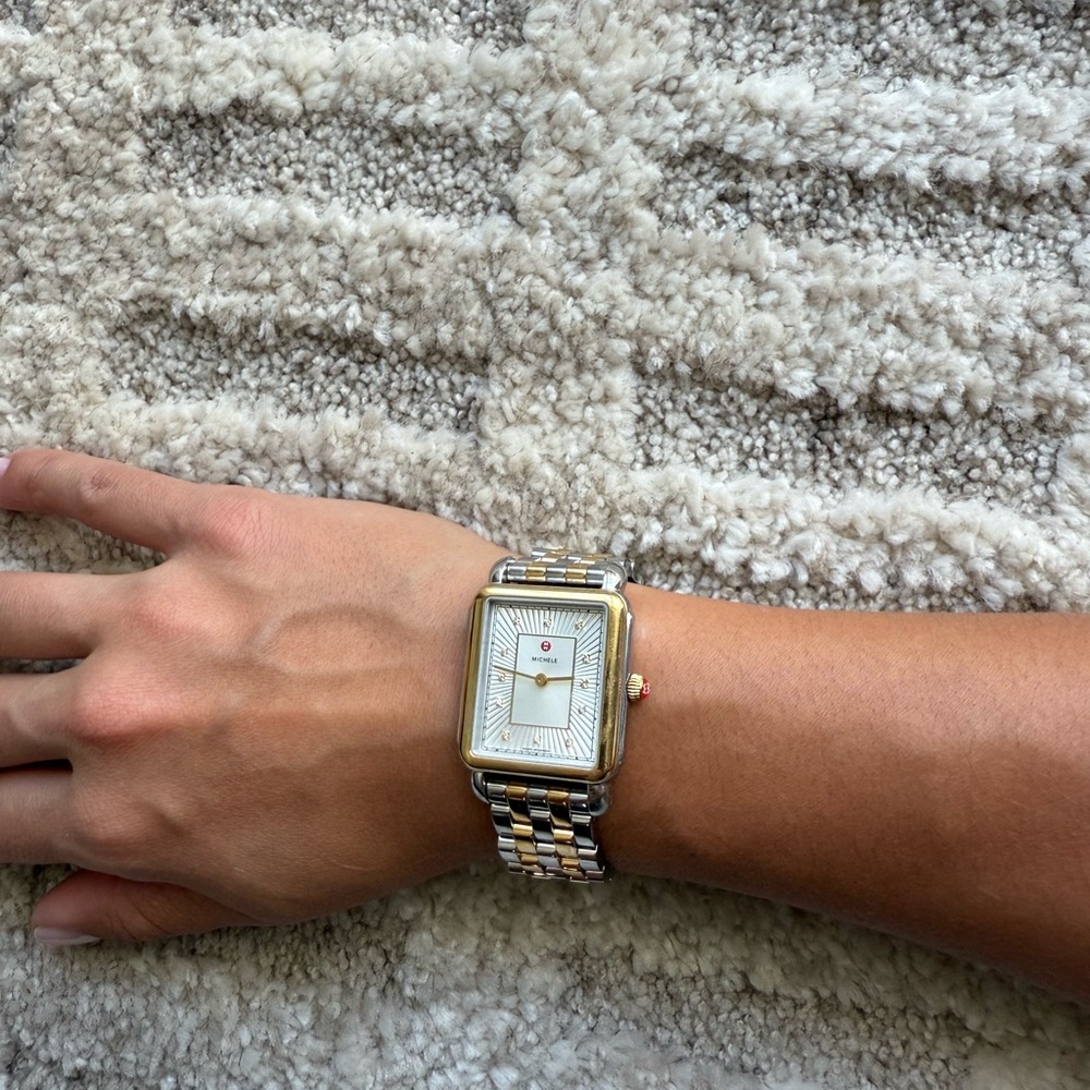 Michele Two-Tone Gold and Silver Watch - Picture 3 of 3